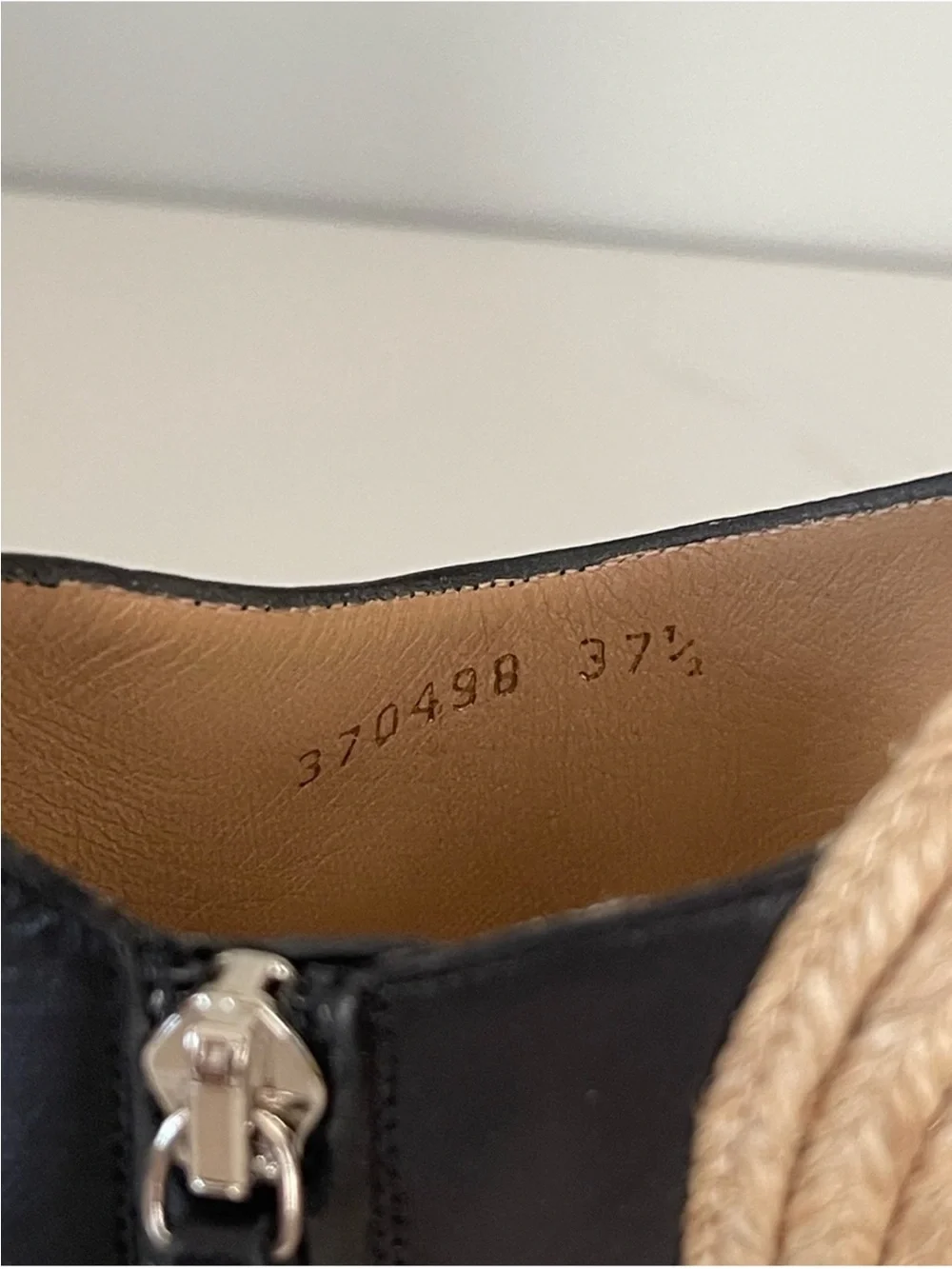 AUTHENTIC GUCCI LEATHER WEDGE ESPADRILLES